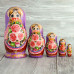 Матрёшка "Красивая" фиолетовая, 5 мест, 19 см