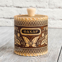 Туесок для сахара "Бабочка - земляника" 10х11 см