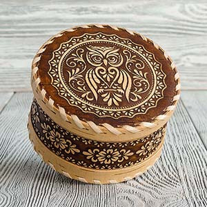 Шкатулка "Сова" круглая