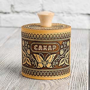 Туесок для сахара "Бабочка" 8х8 см